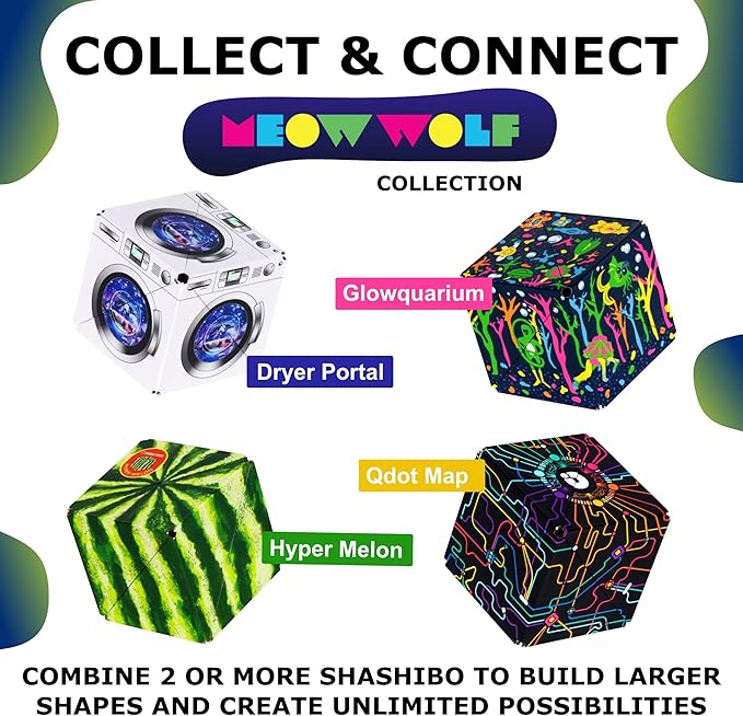 Shashibo Shape Shifting Box - Award-Winning STEM Fidget Toy with Ultra Strong Magnets - Puzzle Cube Transforms Into 100+ Shapes, Perfect Sensory Gift for Kids, Teens, and Adults (Hyper Melon)