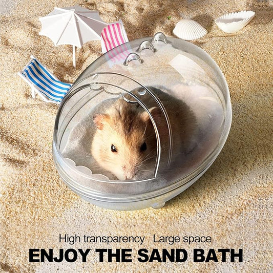 lazYYzal Hamster Bathroom,Hamster Bathtub Box,dust Bath for Hamster,Hamster Sand Bath Container,Hamster Bath,Hamster Bathing Bowl,Transparent Hamster Bathtub Toilet for Hamster Accessories (S)