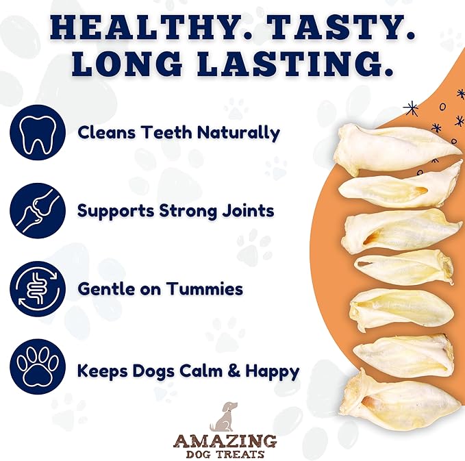 Amazing Dog Treats - Lamb Ears (10 Pcs/Pack)- Natural Dog Chews -Rawhide Alternative - No Hide Dog Bones