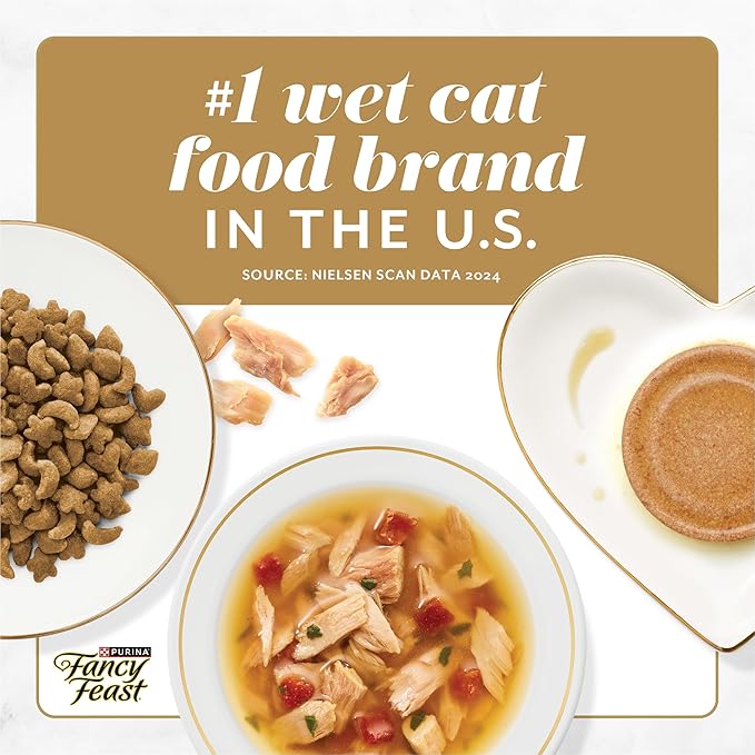 Fancy Feast Purina Savory Centers Wet Cat Food Pate Variety Pack with Chicken, Salmon, Beef, and Tuna Pate with Gravy Center - (2 Packs of 12) 3 oz. Pull-Top Cans (Pack of 2)