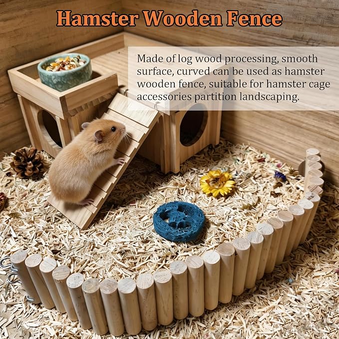 Hamiledyi Hamster Bridge 15.75x2.36in Hamster Wooden Bridge Bendy Climbing Ladder Long Suspension Bridge Chew Toys for Rat Mice Gerbil Chipmunk Sugar Glider