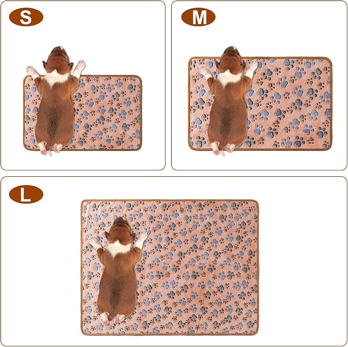 1 Pack 3 Blankets Super Soft Fluffy Premium Fleece Pet Blanket Flannel Paw Printed Throw for Dog Puppy Cat (Large 41x31'', Grey)