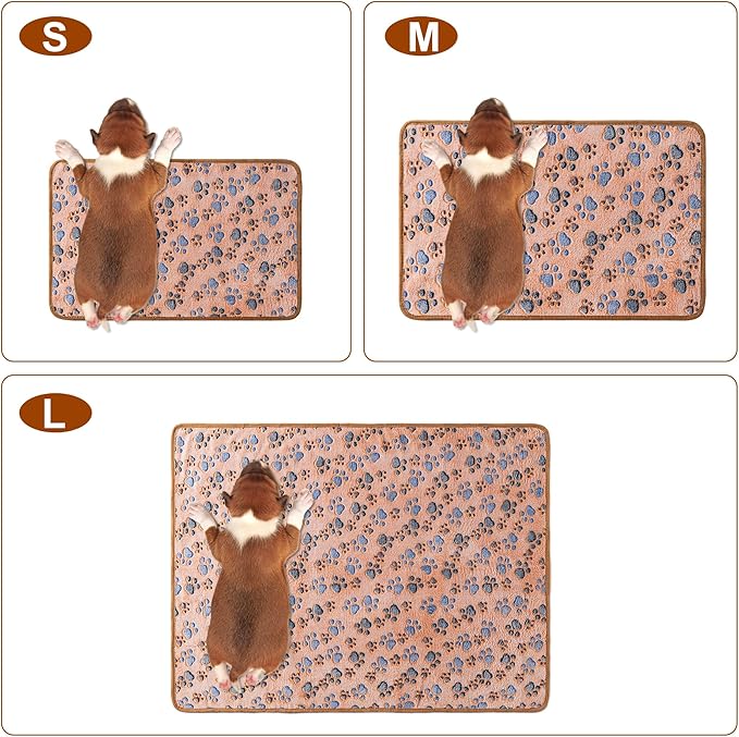 1 Pack 3 Blankets Super Soft Fluffy Premium Fleece Pet Blanket Flannel Paw Printed Throw for Dog Puppy Cat (Medium 30x20'', Grey)