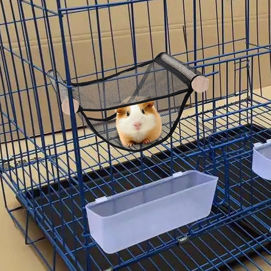 Breathable Ferret Hammock Large Small Pet Cage Accessory for Hamsters Guinea Pigs Sugar Gliders Hedgehogs Comfortable Hanging Hideout with Black Mesh for Summer