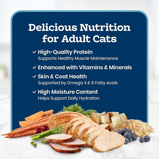 Blue Buffalo Tastefuls Turkey & Chicken Paté Wet Cat Food for Adult Cats, Real Turkey First, Made with Natural Ingredients Enhanced with Vitamins, Minerals & Other Nutrients, 5.5-oz. Cans (24 Count)
