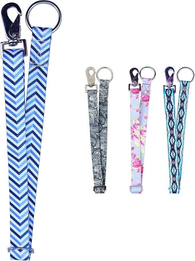 Derby Originals Heavy Duty Adjustable 30” Nylon Hanging Bucket Straps for Water and Feed Buckets - Available in 16 Colors and Patterns (Blue Chevron)