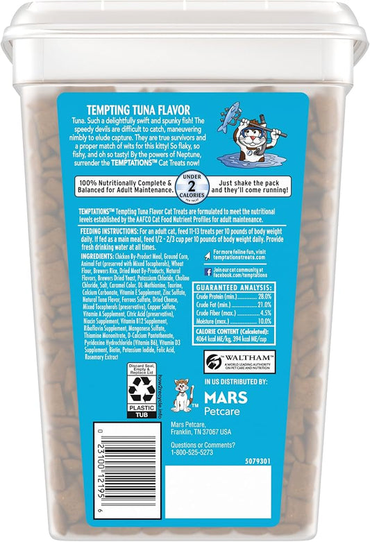 Temptations Cat Treats Classic Crunchy and Soft Cat Treats, Tempting Tuna Flavor, 30 oz. Tub