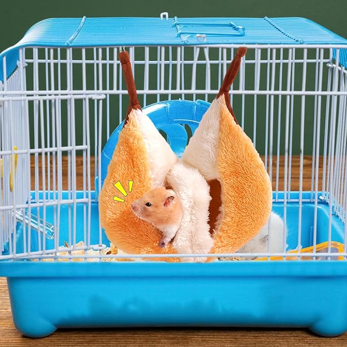 Ferret Hammock - Warm Semi-Enclosed Cave | Soft House Cage Nest - for Hamster Chinchilla Ferret Squirrel Sugar Glider Home Indoor Outdoor Dining