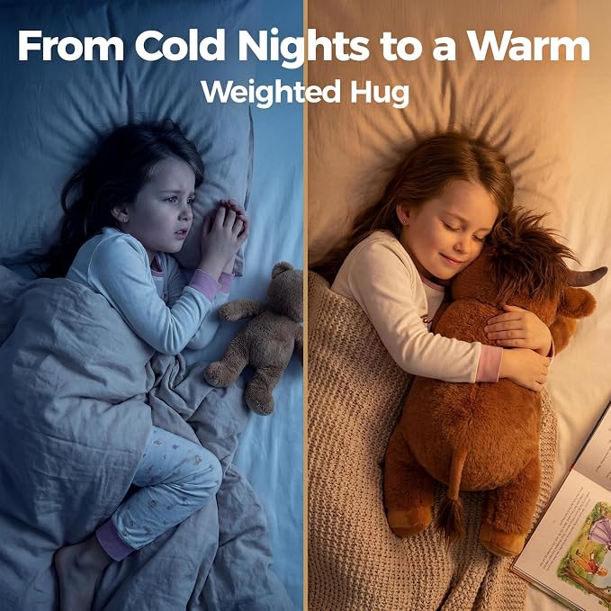 Mewaii Huggwaii Weighted Stuffed Animals with Microwavable Heating Pad - 5 lbs Adjustable, Heatable & Coolable Stuffed Animal for Realistic Hug, Removable Inner Pad, Plush Gifts for Kids (23 Inch)