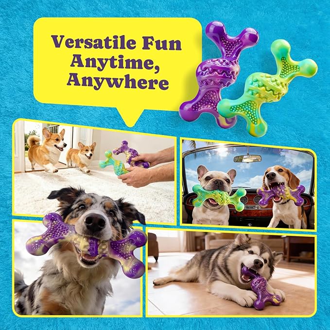Kseroo Dog Toys for Aggressive Chewers: Larger Size, Weighing 400g, 2 Pack Tough Dog Toy for Medium & Large Dogs Weighing 30-120 lbs, Indestructible Dog Chew Toys