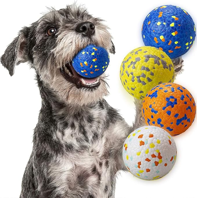 Dog Ball Toys Dog Tennis Ball for Aggressive Chewers Indestructible Bouncy Lightweight Water Toy Fetch Ball for Large Medium and Small Dog