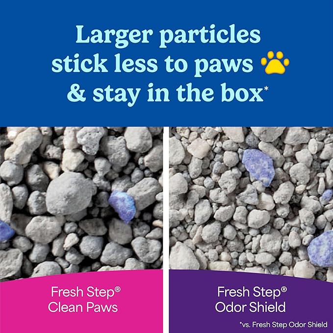 Fresh Step Clean Paws Multi Cat Clumping Litter with Febreze Freshness, 22 lb (Package May Vary)