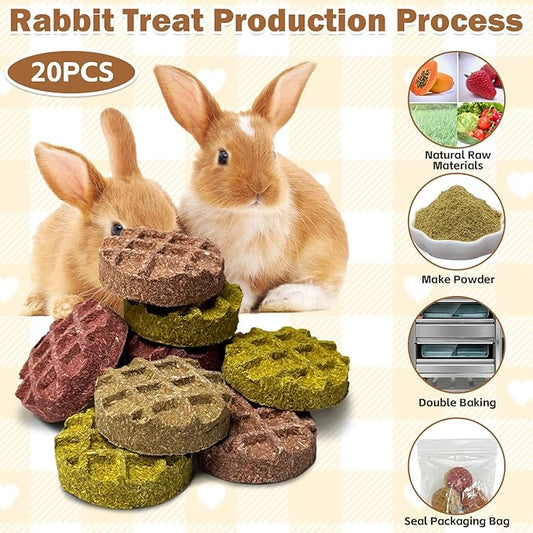 PINVNBY 20PCS Bunny Chew Toys Small Animal Molar Snacks for Teeth Rabbit Treats for Hamster, Chinchilla, Guinea Pig, Squirrels, Gerbils and Small Animals