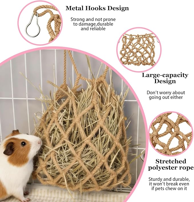 Rabbit Water Bottle Ferret Food Bowl Bunny Water Dispenser Stainless Steel Food Dish Hanging Drinking Fountain Drinker Feeder Crate Bowl for Guinea Pig Chinchilla Hedgehog