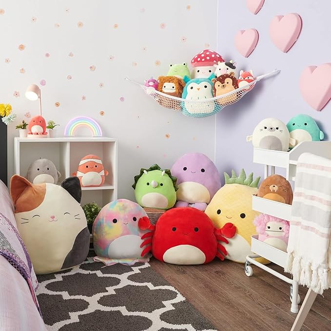 Squishmallows Original 8in Nell The Pink and Purple Calico Cat – Official Jazwares Plush (Little)