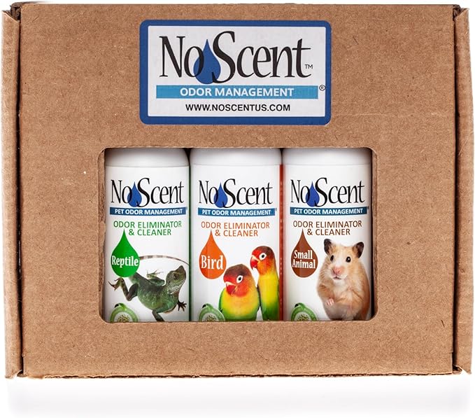 No Scent – Reptile, Bird, and Small Animal Odor Eliminator – Safe for Pets and All Surfaces – Multi-Pack, 2oz (Pack of 3)