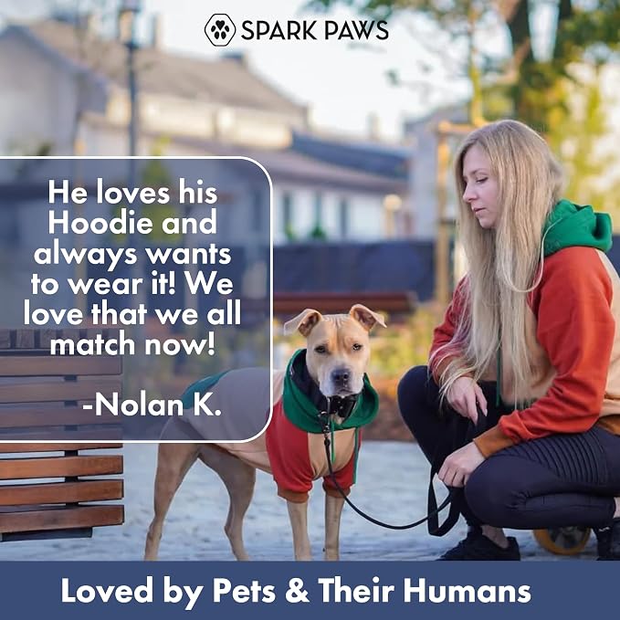 Spark Paws Dog Hoodie – Premium Dog Sweater for Small, Medium, and Large Dogs | Warm Outfits for French Bulldogs, Pitbull, Puppy, Winter Jacket Alternative - Ranger - M