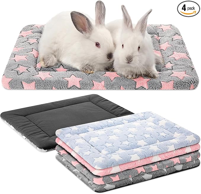 VitalCozy 4 Pcs Dog Crate Pads, Ultra Soft Warm Washable Anti-Slip Kennel Bed Mat for Pets, Reversible, Replaceable, Cozy Cage Liner for Small Medium Large Dogs and Cats(18 x 14 x 1.6 Inch,Colorful)