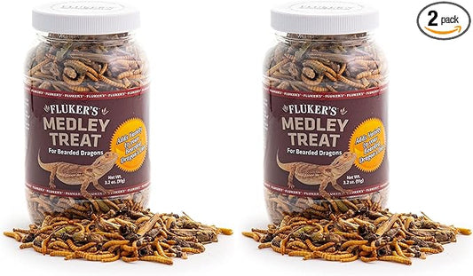 Fluker's Bearded Dragon Medley Treat Food,3.2-Ounce (72023),(Pack of 2)