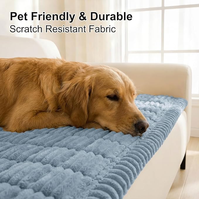 Smiry Couch Cover for Dogs, Non Slip Washable Sofa Protector for Pets, Soft Furniture Cover for Pet, Stylish Sofa Covers, Cozy Protect Against Fur, Dirt & Everyday Messes (Haze Blue, 35.4" x 35.4")