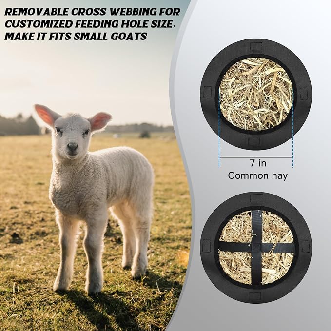 Hay Bags,Slow Feed Hay Bags for Horses,Goats,Donkeys with Reinforced Oxford Fabric and High Strength Metal Clasp,Horse Feeding Supplies with Strap for Easy Hanging (2 Black)