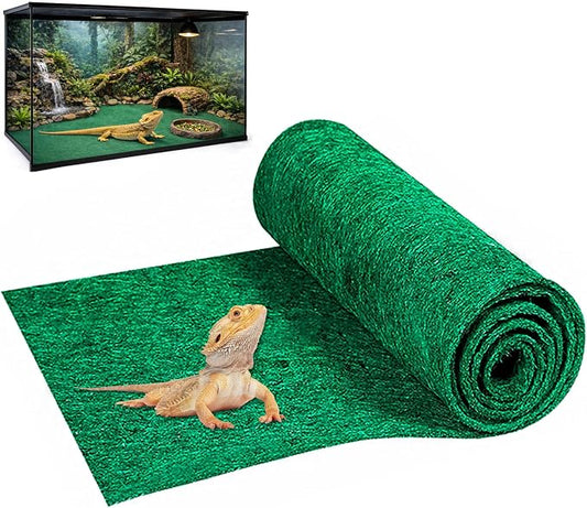 Mechpia 47" x 24" Large Reptile Carpet Terrarium Liner Bedding Reptile Substrate Mat Tank Accessories for Bearded Dragon Snake Lizard Tortoise Leopard Gecko (Green)