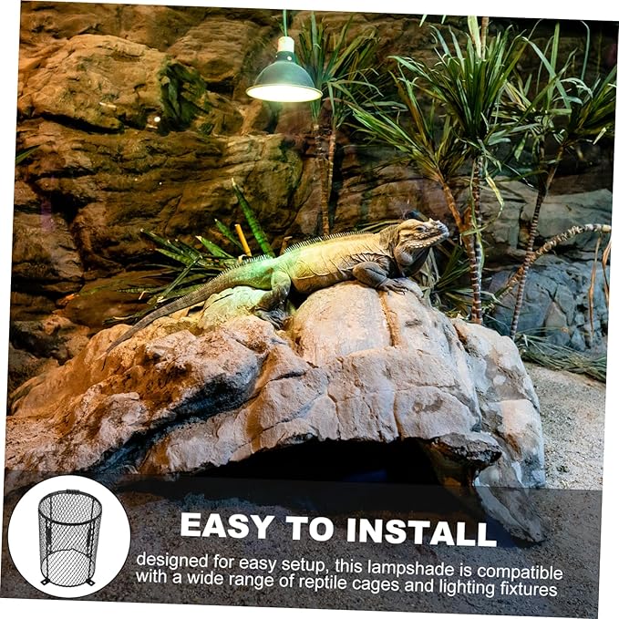 Anti-Scald Heating Lamp Mesh Cover for Reptiles Adjustable Protector Cage for PET Lizards and Turtles Easy Installation for Reptile Tanks