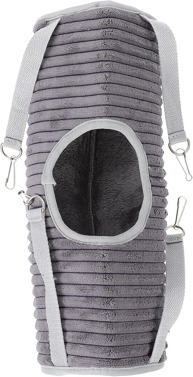 DOITOOL Pet Ferret Tunnel Hammock Gray Hanging Sleeping Bed for Hamster Mouse Squirrel Small Animals Cage Accessory