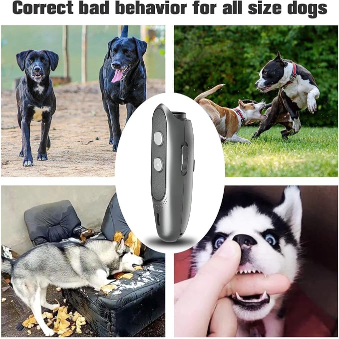 Dog Barking Deterrent Devices Rechargeable Ultrasonic Dog Bark Deterrent 3 Frequency No Bark Control Devices 16.5 Ft Range Dog Whistles that Makes Dogs Stop Barking