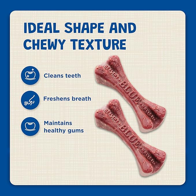 Blue Buffalo Dental Bones Regular Natural Dental Chew Dog Treats Bag, 12oz. Bag