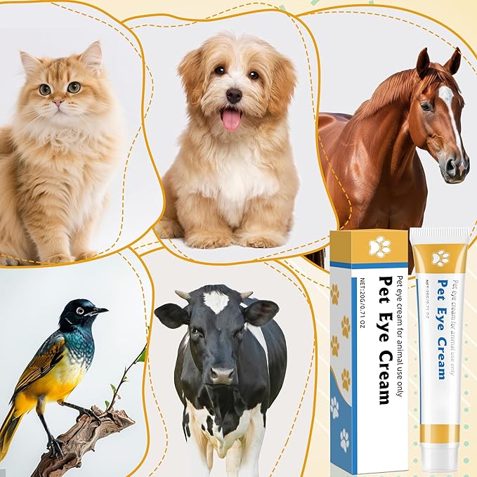 Pet Eye Care Kit for Dogs, Cats,Small Pets — Gentle Eye Area Moisturizing Cream + Cotton Swabs, 0.71 oz / 20 gr 1 Tube