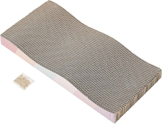 SIDAZON Cat Scratch Pad Cardboard cat scratchers for Indoor Cats Reversible Large Wide Corrugated with Catnip(1pcs)