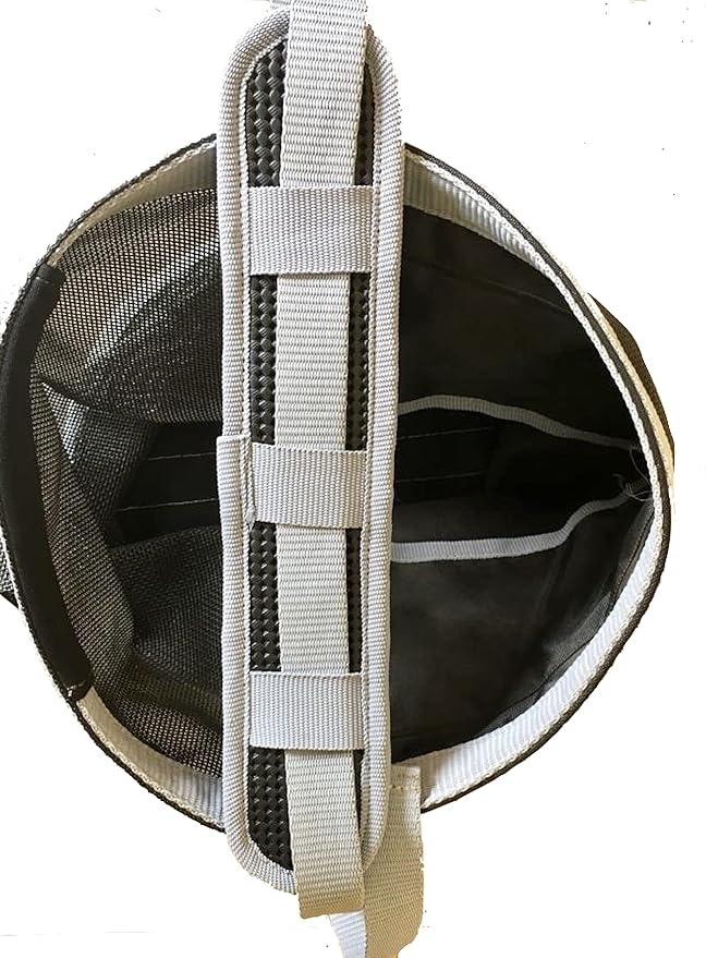Majestic Ally Horse Feed Bag, Heavy Duty Nylon Mesh Grain Feed Bag, Adjustable Strap with Durable Snap and Elastic Straps, Comfort Neck Pad and Nose Pad- Large (Pony, Black)