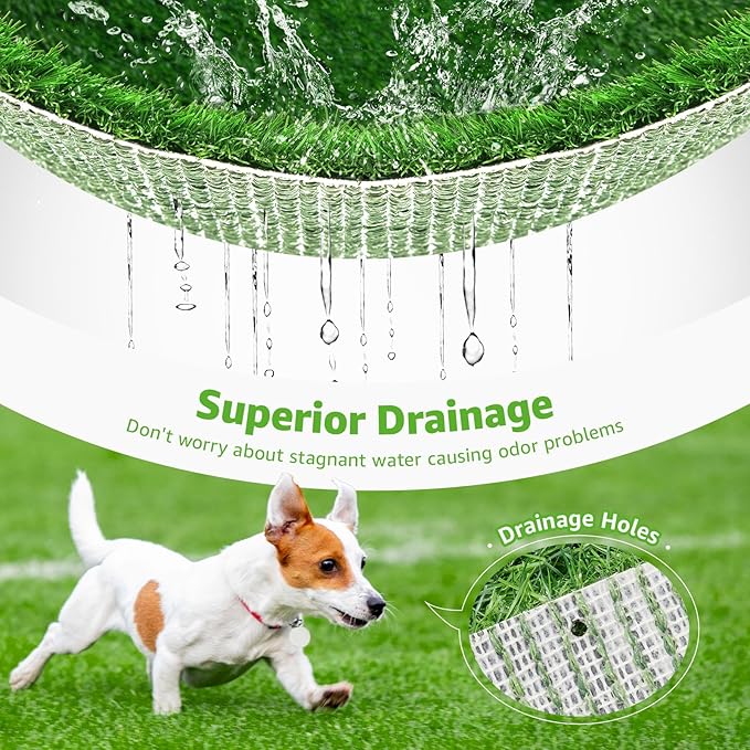 Artificial Dog Grass Pee Pad: 39''x 31.5'' 1 Pack Professional Indoor Outdoor Potty Training Rug - Large Replacement Turf Mat with Excellent Drainage - Pet Fake Grass Turf for Patio Lawn Decoration