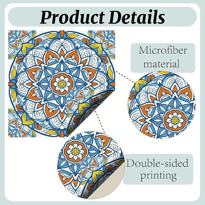 CREATCABIN 6Pcs Glasses Cleaning Cloth Microfiber Cleaning Cloths Multicolor Floral Glasses Cleaner Wipes Soft Microfiber Reusable for Eyeglasses Camera Lens Laptops Screens Phone 6 x 6 Inch Mantra