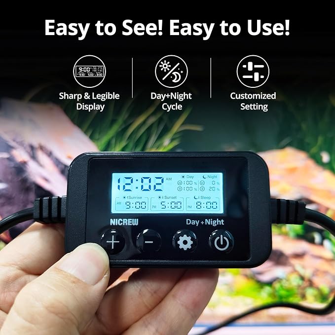 NICREW C10 Plants LED Aquarium Light, 36-48 in, 27 Watts, Full Spectrum Fish Tank Light with Timer, Day and Night Cycle, Brightness Adjustable