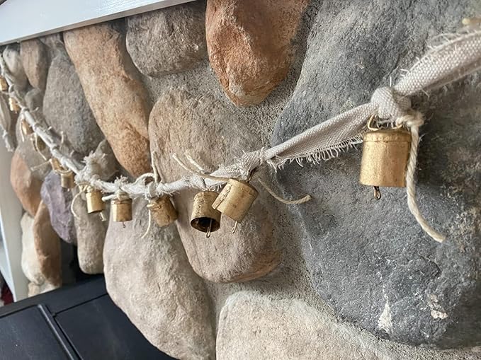 Pack of 10, Vintage Christmas Bell for Decoration – Rustic Hanging Cylinder Bells for Crafts, Home Decor, Christmas Tree Ornaments, Jingle Bells for Crafting, Farmhouse Decor, Tin & Cow Bell