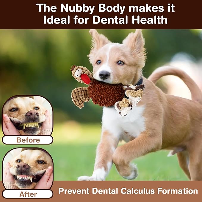 SPOT Gigglers Chicken Dog Toy with Giggle Sound, Textured Plush Tug Toy with Rope Legs, 12" for Small and Medium Dog Breeds