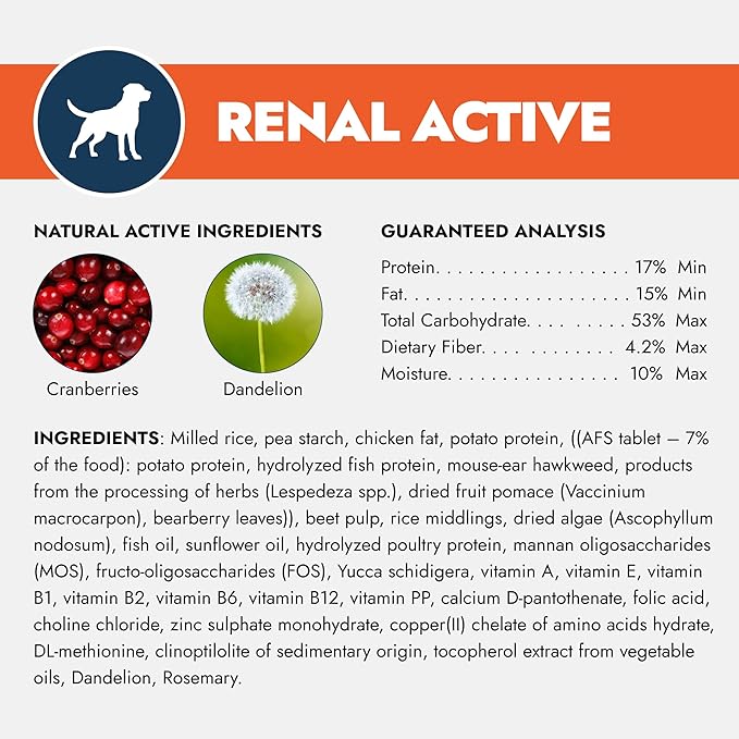 Forza10 - Dog Food, Vet-Approved Renal Pet Food with Omega‑3, Non-GMO, Dry Dog Food for Kidney Support, Made in Italy (8.8 lb)