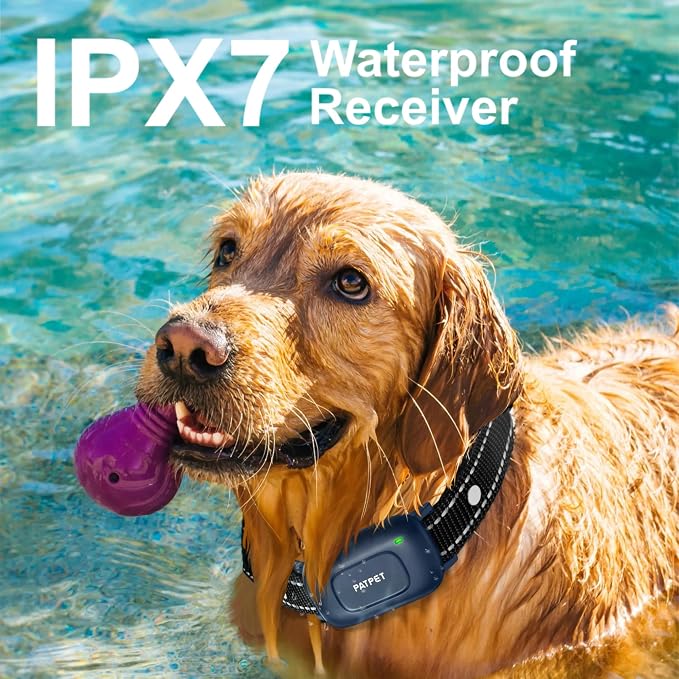 PATPET Dog Training Collar with Remote -2000Ft IPX7 Waterproof Dog Shock Collar, 4 Modes (Beep/Vibration/Shock 0-16 Levels/Keypad Lock) Rechargeable Electric Dog Collar for Small Medium Dogs 10-100lbs