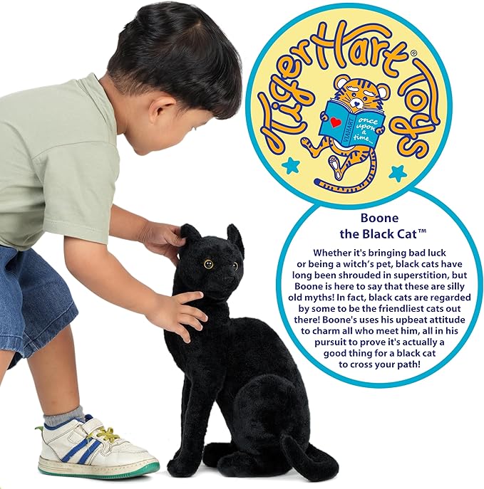 TigerHart Boone The Black Cat - 13 Inch Stuffed Animal Plush