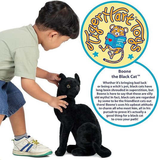 TigerHart Boone The Black Cat - 13 Inch Stuffed Animal Plush