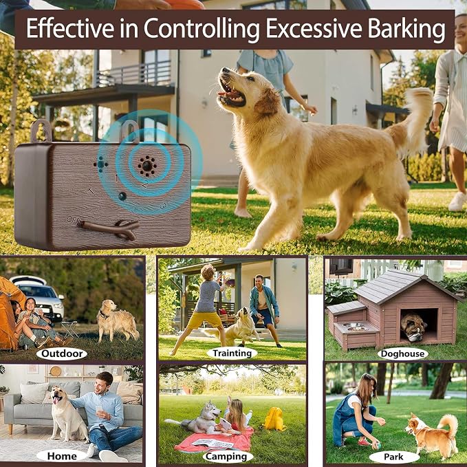 GlossyEnd Anti Barking Device for Dogs, 50 FT Ultrasonic Dog Barking Control Device, 4 Modes Bark Box,Neighbor Dog Silencer, Dog Barking Silencer for Indoor and Outdoor Use
