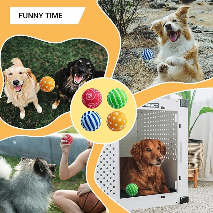 AMA SPORT Squeaky Tennis Balls for Dogs 4 Pack 2.0" Small Tennis Balls for New Puppy Small Dog Toys for Fetch, Exercise, Outdoor Play