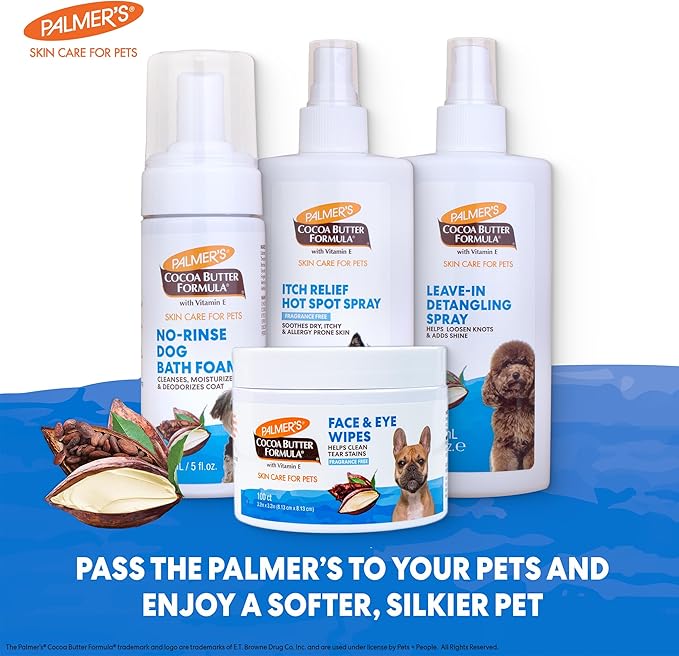 Palmer’s for Pets Detangling and Conditioning Leave-In Spray, Cocoa Butter - No-Rinse Dematting Dog Conditioner Spray with Vitamin E, Tangle and Knot Remover, 8 Fl Oz