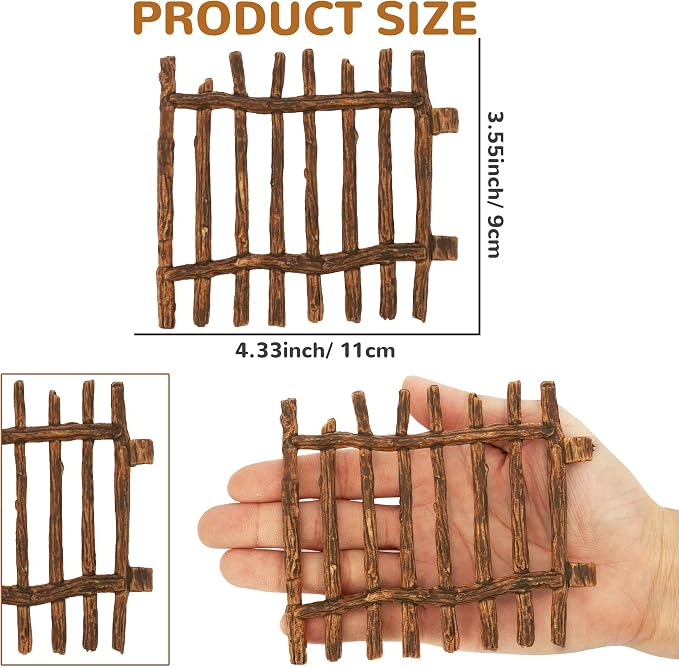Realistic Toy Fence, Large Corral Fencing Panel Accessories Playset, Farm Fence Toys for Barn Paddock Horse Stable Horses Figurines, Christmas Birthday Gift for Kids Toddler