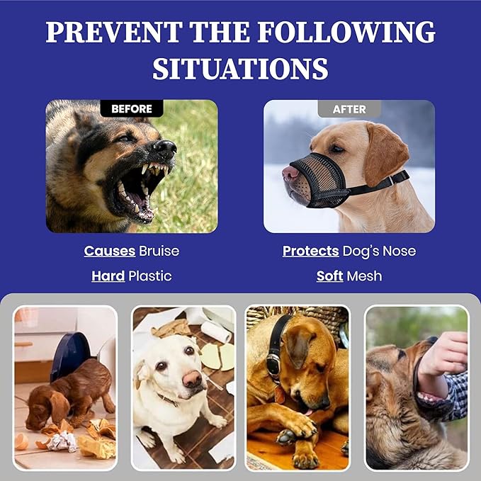 Evollax Muzzle for Small Dog - Soft Air Mesh XS Dog Muzzle for Small Dogs | Perfect for Barking and Biting Prevention | Puppy Mussels for Grooming Allows Panting & Drinking