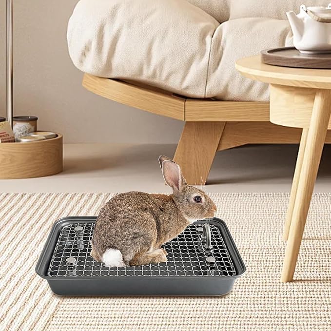 Bunny Litter Box - Removable Litter Box, Reusable Training Pan, Stainless Steel Potty Trainer | Small Medium Animals Rabbits for Small Medium Animals Rabbits