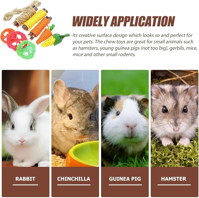 Small Pet Teeth Cleaning Chew for Hamsters Rabbits Guinea Pigs Indoor Fun Dental Care Accessories for Healthy Teeth and Engaging Play