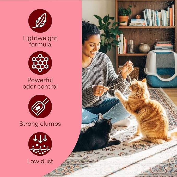 Fresh Step Advanced Odor Shield Light Weight Multi Cat Clumping Litter with Febreze, Low Dust, Odor Control with Ammonia Block Technology, Compatible in Automatic Litter Boxes, 23 lb. (2 x 11.5 lb)